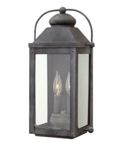 Anchorage 2 Light 17-3/4" Tall Heritage Outdoor Wall Sconce with Clear Glass Panels