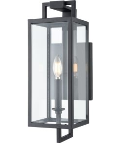 Lamont 18" Tall Outdoor Wall Sconce with Clear Glass Shade - ADA Compliant