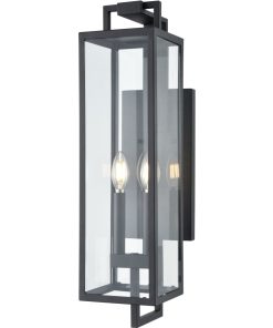 Lamont 2 Light 24" Tall Outdoor Wall Sconce with Clear Glass Shade - ADA Compliant