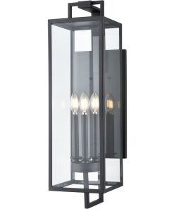 Lamont 3 Light 29" Tall Outdoor Wall Sconce with Clear Glass Shade - ADA Compliant