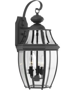New Haven 3 Light 11" Wide Outdoor Wall Sconce with Clear Beveled Glass Panels