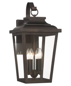 Irvington Manor 4 Light 21" Tall Outdoor Wall Sconce with Clear Glass