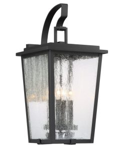 Cantebury 4 Light 23" Tall Outdoor Wall Sconce with Clear Seeded Glass