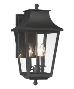 Altimeter 3 Light 18" Tall Outdoor Wall Sconce with Clear Glass Shade
