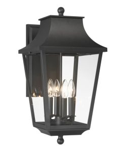 Altimeter 4 Light 22" Tall Outdoor Wall Sconce with Clear Glass Shade